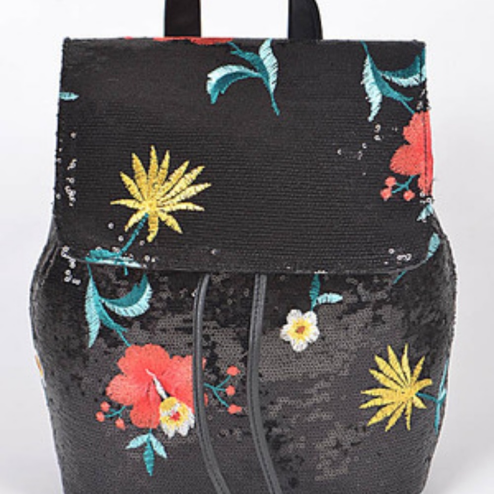 Black Sequins Backpack